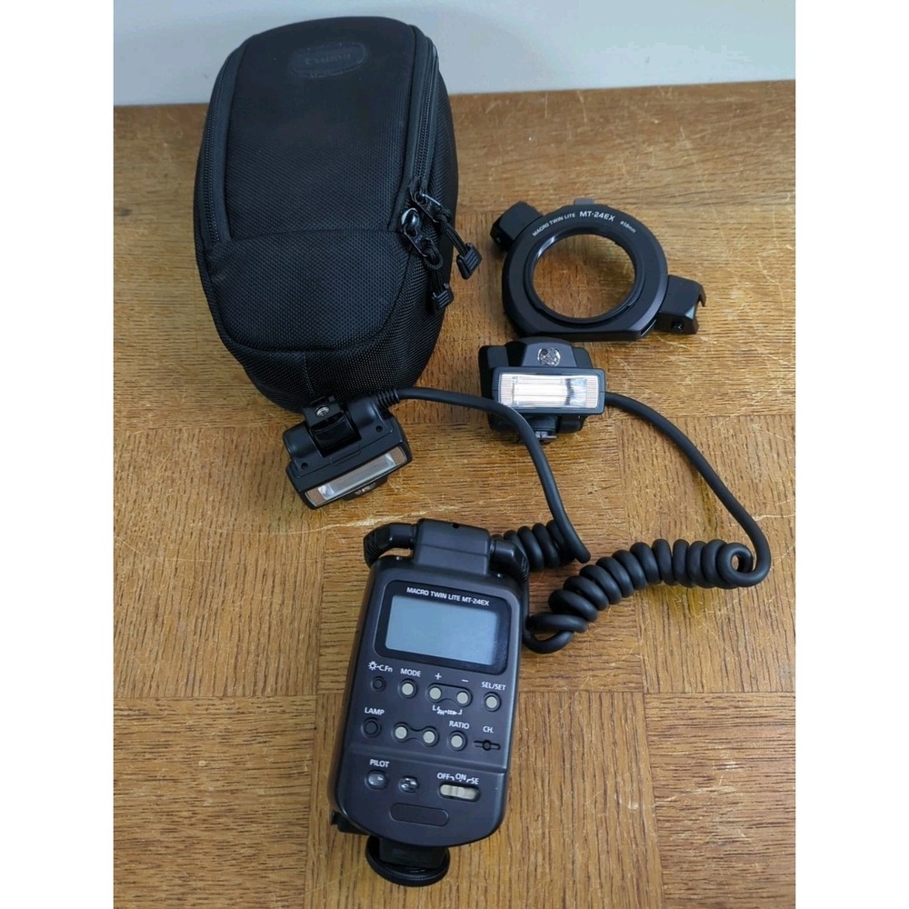 Canon Macro Twin Lite MT-24EX Flash w/ Original Case - Tested